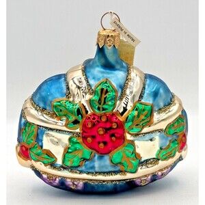 Henri Bendel Mercury Glass Ornament Poland Christmas Holly Berries Leaves HTF BL